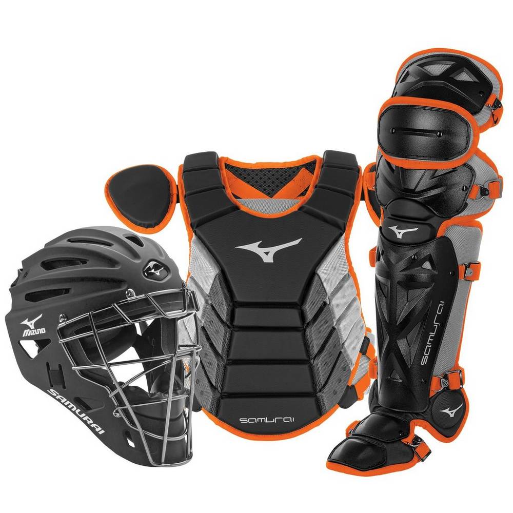 Mizuno Samurai Adult 15" Boxed Férfi Catchers Gear Fekete/Narancssárga EJK934751